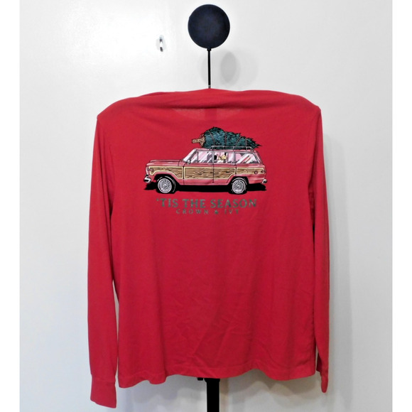 Crown & Ivy Red Long Sleeve T-shirt "Tis The Season" Size XL - Picture 3 of 3